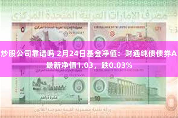 炒股公司靠谱吗 2月24日基金净值：财通纯债债券A最新净值1.03，跌0.03%