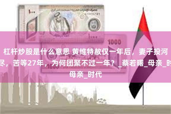 杠杆炒股是什么意思 黄维特赦仅一年后，妻子投河自尽，苦等27年，为何团聚不过一年？_蔡若曙_母亲_时代