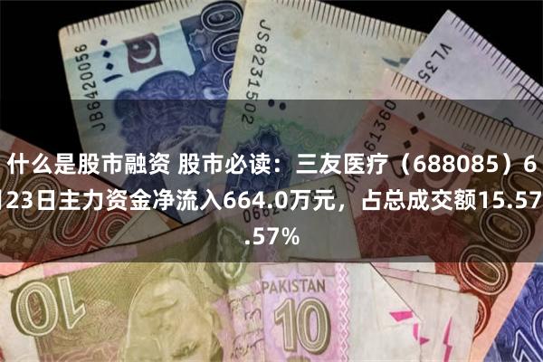 什么是股市融资 股市必读：三友医疗（688085）6月23日主力资金净流入664.0万元，占总成交额15.57%