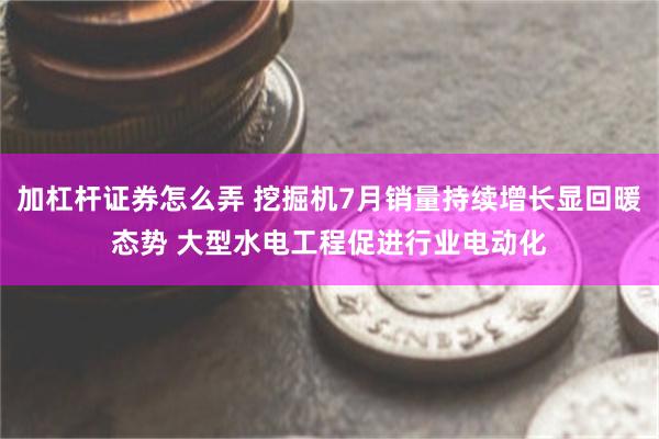 加杠杆证券怎么弄 挖掘机7月销量持续增长显回暖态势 大型水电工程促进行业电动化