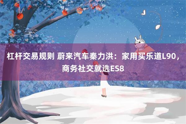 杠杆交易规则 蔚来汽车秦力洪：家用买乐道L90，商务社交就选ES8